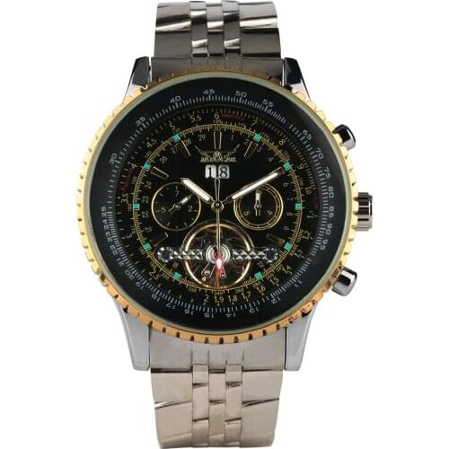 Mens Watch Multi-function Quartz Wristwatch Folding Clasp Stainless Steel Strap Birthday Gifts