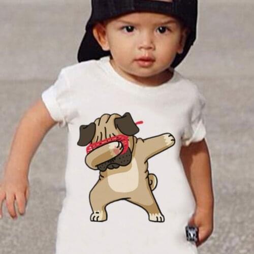 Baby Girl Clothes Unicorn Rabbit Dog Dancing Printed Summer Fashion T-shirt Kids Cute Boys T Shirts Kawaii Funny Round Neck Cozy