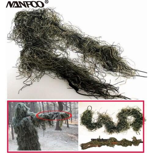 3 Colors Available Camouflage Elasitc Rifle Gun Wrap 3D Ghillie Rope Tactical Gun Wrap Paintball Hunting Accessories Camo Wrap