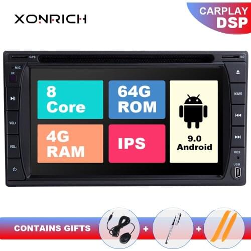 IPS DSP 4G RAM 64GB 2 Din Android 9.0 Car Radio Universal Multimedia NO DVD GPS Navigation PC Stereo Audio Head unit 173x98mm TV