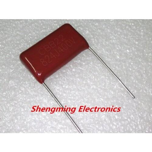 20pcs CBB capacitor 400V 824J 824 820NF 0.82UF P=20MM Polypropylene Film Capacitors