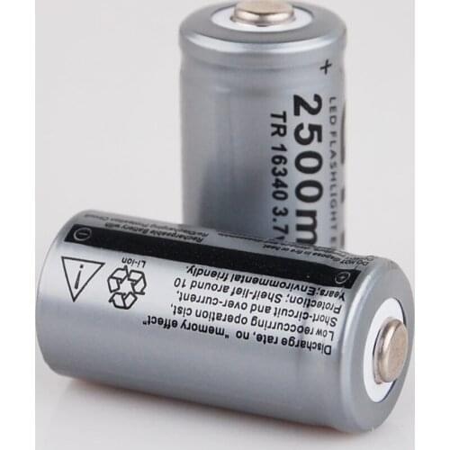 4Pcs GTF 3.7V 2500mAh Lithium Li-ion 16340 Battery CR123A Rechargeable Batteries 3.7V CR123 for Laser Pen LED Flashlight Cell