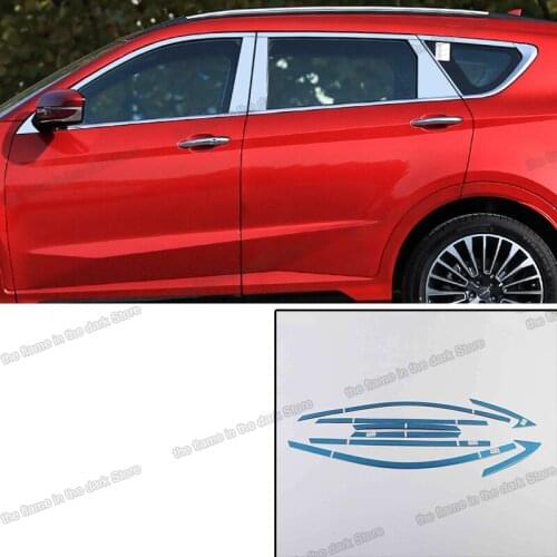 Lsrtw2017 Stainless Steel Car Window Trims for Jetour X70 2018 2019 Middle Post Chrome Accessories Kit Decoration