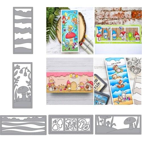 Metal Cutting Dies Ocean Wave Clouds Photo Film Mushroom Vine Horizontal Vertical Edge Frame 2020 DIY Scrapbooking Decoration