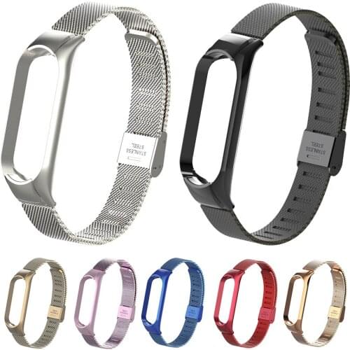 Metal strap For Xiaomi Mi band 5 4 3 Wrist Strap Bracelet Miband 4 Wristband Metal stainless steel bracelet For Mi band 3 Strap
