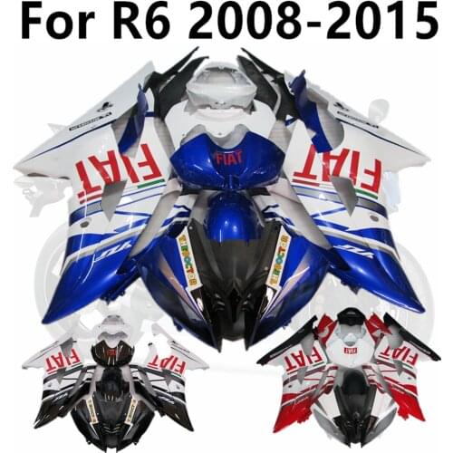 Motorcycle for YAMAHA YZF600 08-09-10-11-12-13-14-15 ABS R6 2008-2015 Full Fairing Kit Fit FIAT Prints Blue Red Green