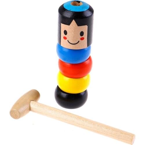 Immortal Daruma Unbreakable Wooden Man Magic Toy Magic Tricks Close Up Stage Magic Props Fun Toy Accessory