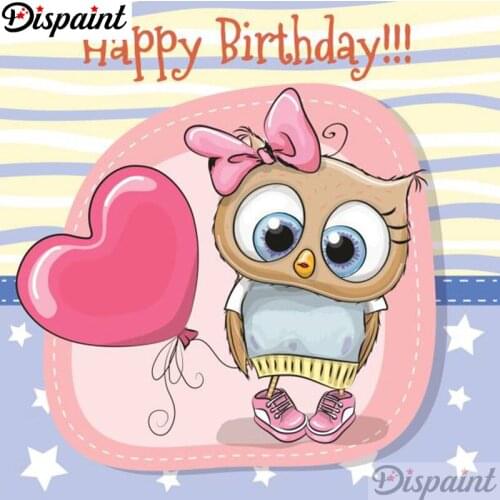 Dispaint Full Square/Round Drill 5D DIY Diamond Painting "Heart owl" Embroidery Cross Stitch 3D Home Decor A12629