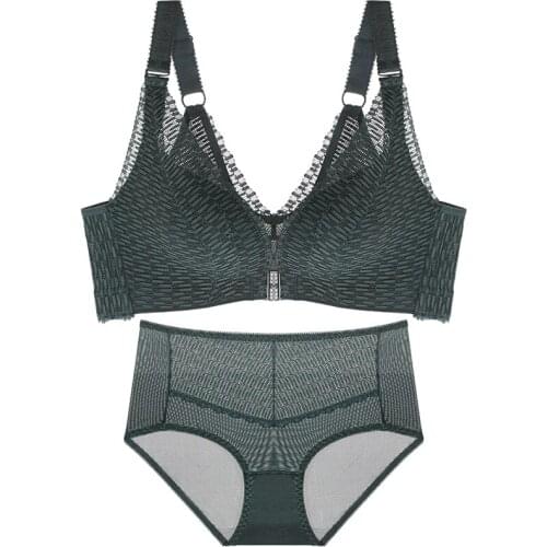 Underwear Set Transparent Lace Push up Bra Plus Size Sexy Breathable Comfortable Plunge Bralette Seamless Bras Sets Big Size