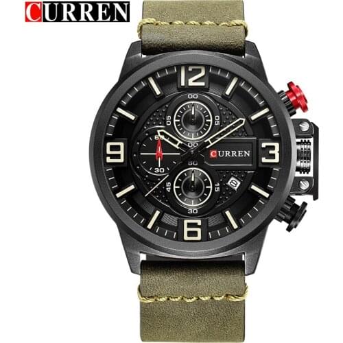 New Men Watch CURREN Luxury Men Brand Creative Chronograph Male Quartz Wristwatch Fashion Military Sport Waterproof Male Watch