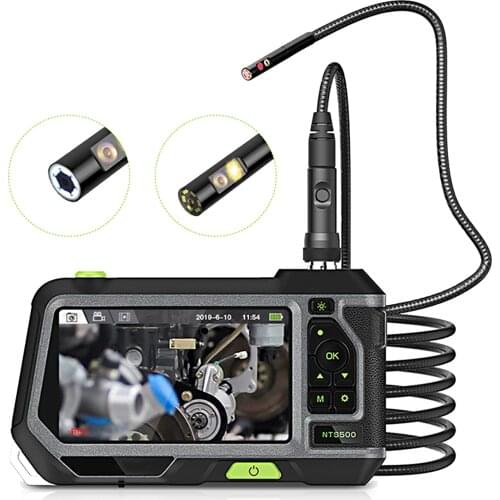 Dual Lens Endoscope Underwater Camera 1080P HD Pipe Car Inspection Camera Industrial Borescope Videoscope with 5.0 LCD Screen