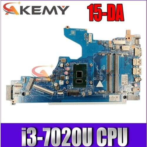 Original For HP 15-DA Laptop Motherboard With SR3TK (Intel Core i3-7020U) EPK50 LA-G07DP DDR4 MB 100% Tested Fast Ship