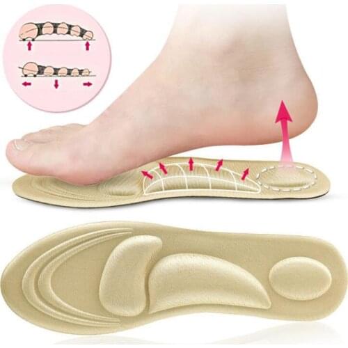 4D Memory Foam Orthopedic Insoles For Shoes Women Men Flat Feet Arch Support Massage Plantar Fasciitis Sports Pad