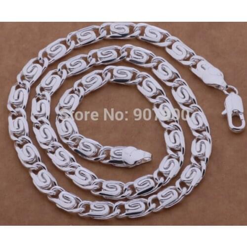 Factory price silver color chain necklace 6MMX50CM cool fashion Mens Jewelry Top quality