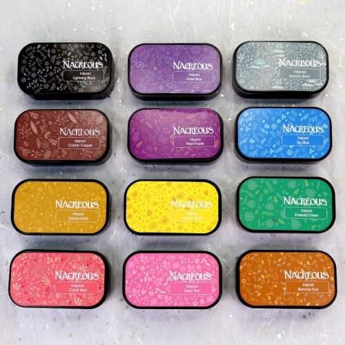 Pearly Ink Pad Candy Color Rubber Stamp Hand Account Seal Scrapbook Ink Pad Children Finger Painting Wedding Decoration