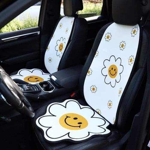 Car Seat Cushion Summer Ice Sunflower Auto Cool Mat Cartoon Cute Anti Slip Back Cover Pad Interior Accessories For Girls Women