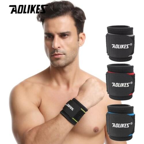AOLIKES 1PCS Adjustable Sport Wristband Wrist Brace Wrap Bandage Support Band Gym Strap Safety sports wrist protector Hand Bands