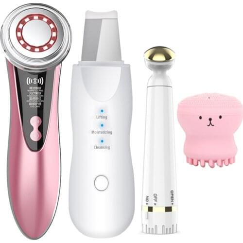 Color light beauty instrument facial eye electronic beauty instrument +Ultrasonic Skin Scrubber Facial Cleansing Peeling Machine