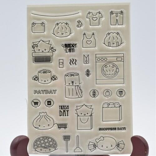 Laundry,Trash,Shop Transparent Clear Silicone Stamp/Seal for DIY scrapbooking/photo album Decorative clear stamp sheets FXL002