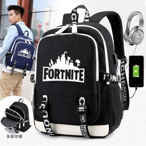 Fortnite Backpack Teenagers Laptop Notebook Mochila For Men Waterproof Black School Bag School Backpack 31*16*45CM