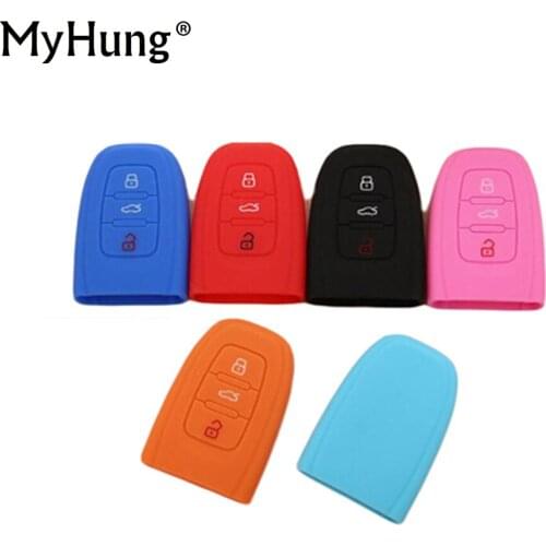 Silica gel New Arrival Car Key Cover Fit For Audi A1 A3 A4 A4L A6L A5 A7 A8 Q3 Q5 S5 S4 S6 Car Styling Colorful Silicone