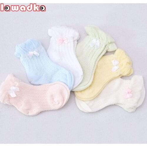 Lawadka Cute Summer Baby Socks Solid Bow Thin Soft Cotton Children For Boys Girls Mesh Socks