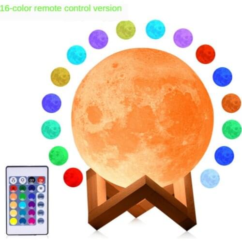Modern 3D Printing of The Moon Rechargeable Table Lamp Remote Control Switch Lamps for Living Room Bedroom LED Beside Lamp
