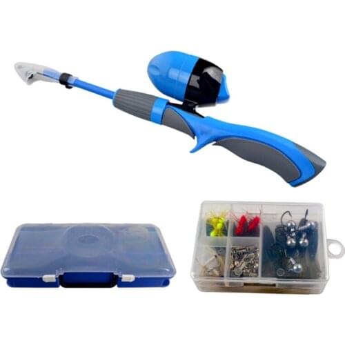 Kids Fishing Po-le Spincast Reel Telescopic Fishing Rod Combo Full Kits for Boys, Girls, and Adults Fishing Accessaries