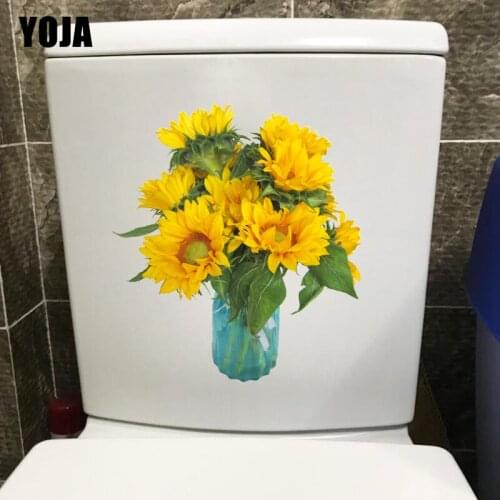 YOJA 19.9X22.3CM Sunflower Bouquet Childern Bedroom Wall Sticker Creative WC Decor Toilet Decal T1-1918