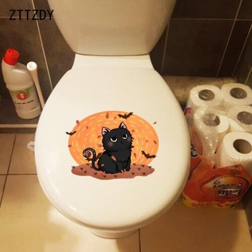 ZTTZDY 21.8*16.4CM Creative Fashion Cat Toilet Sticker Wall Decal Home Decoration T3-0172