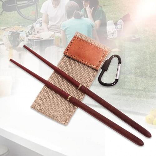 1 Pair Wood Folding Chopsticks for Travel Convenient Outdoor Camping Picnic Foldable Retractable Chopsticks Outdoor Tableware