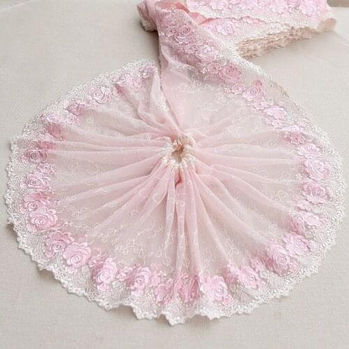 2Yards/Lot High Quality Embroidery Lace Fabric Mesh Lace Ribbon Tulle Guipure Cord Lace Sewing DIY Cloth