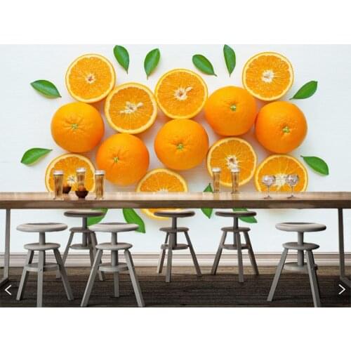 Orange fruit Texture Foliage Food photo 3d wallpaper mural papel de parede for living room tv sofa wall bedroom kitchen cafe bar