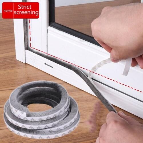 5/10Meter Self-adhesive Sealing Strip Window Sound Insulation Strip Gasket Wind-proof Brush Strip For Wardrobe wooden glass Door