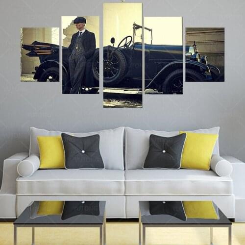 Peaky Blinders Tommy Shelby 5 Pieces Canvas Painting Oil HDPrint Wall Art Picture For Living Room Home Decoration Frame
