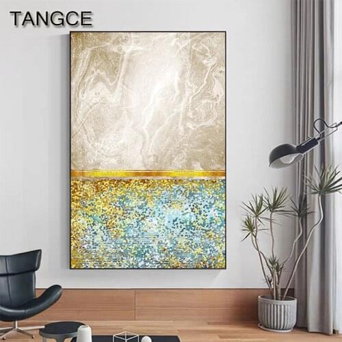 Abstract Canvas Painting Yellow Blue Posters Purple Pink Prints artistic Wall Pictures for Living Room HD Tableaux Stylish Decor