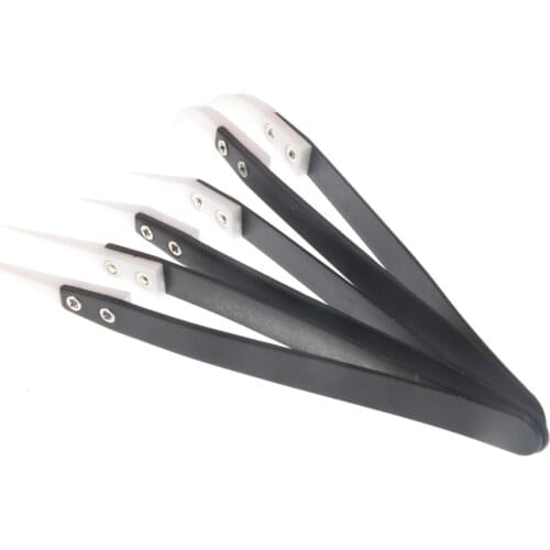 Anti-Static Ceramic Tweezers Stainless Steel Electronic Cigarette Industrial Ceramic Tweezers Insulated Straight Curved Tip