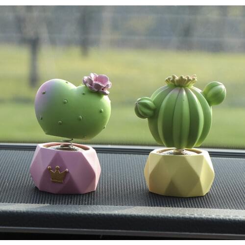 Car Decoration Car Interior Cactus Plant Car Supplies Decoration Center Console Decoration Small Fresh Car Gift