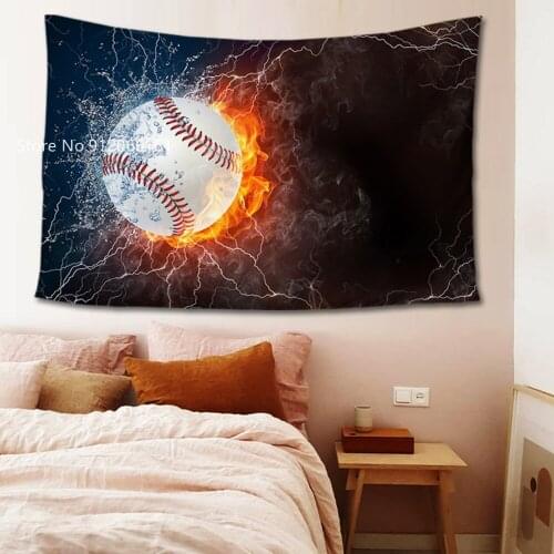 BaseBall Wall Tapestry 100% Polyester Wall Hanging Famous Sports Large Beach Towel Home Textile Wall Carpet Yoga Blanket Decor