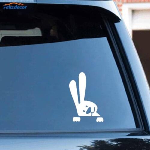 Black/Silver Cute Rabbit Car Sticker Funny Car Decal Fashion Car Styling Decoration Vinyl C441