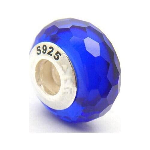 CKK 925 Sterling Silver Murano Glass Beads Fascinating Blue Thread Charms Original Jewelry Fits For Bracelets