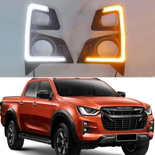 Daytime running lights For ISUZU D-Max DMAX Pickup 2020 Dynamic Drl with turn signals LED For cars auto Fog lights headlights