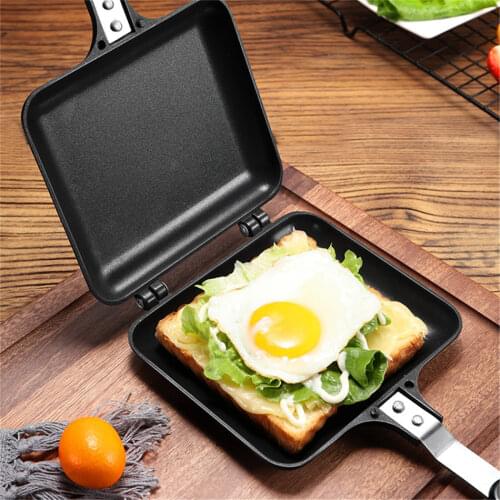 Sandwich Mold Pan Double Side Grill Fry Pan Cookware Double Face Pan Steak Fry Pan Pancake Outdoor Kitchen Supplies Frying Pan