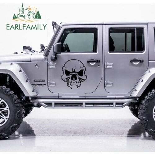 EARLFAMILY 58cm x 51.8cm 2x Tribal Skull Graphic (one For Each Side) Car Sticker For Cars Side Truck Window Door Vinyl Decal