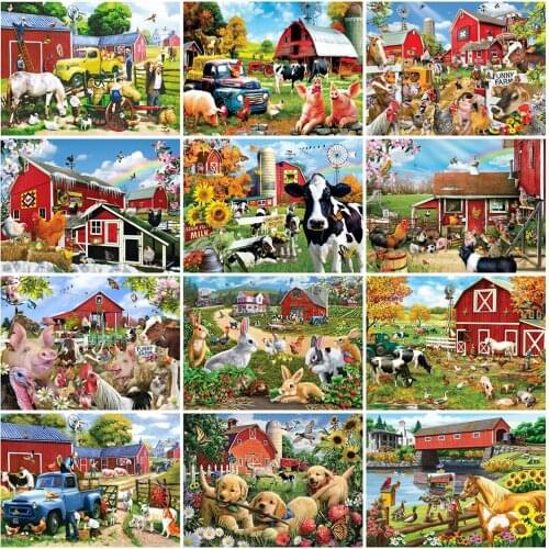 Evershine 5D DIY Diamond Painting Farm Hobbies And Crafts Diamond Embroidery Landscape Cross Stitch Animals Home Decorations