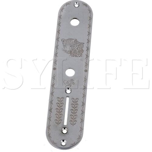 Leopard & Flower Pattern Chrome Zinc Alloy Control Plate for Electric Guitar