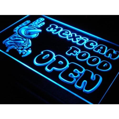 I101 OPEN Mexican Cactus Food Bar Cafe New Light Signs On/Off Switch 20+ Colors 5 Sizes