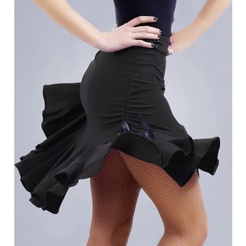 Modern Dance Costume Ballroom Tango Rumba Cha Cha Latin Salsa Dance Dress Skirt Latin Dance Dress Women Black Skirt