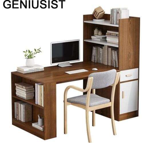 Lap Bed Tray Escritorio Mueble Para Notebook Escrivaninha Standing Biurko Scrivania Tablo Bedside Mesa Desk Table With Bookshelf