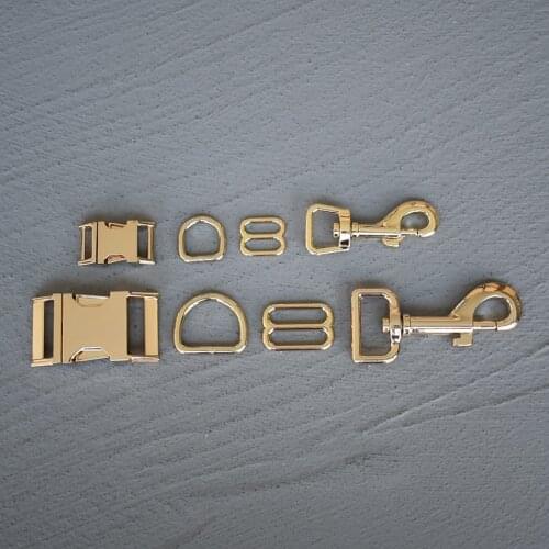 20 Sets 15/20/25mm Metal Slider D Ring Release Gold Buckle For Pet Dog Collar Paracord Sewing Accessory Strong Hardware